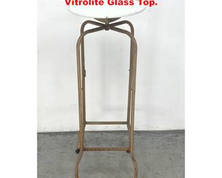 Lot 1453 Industrial Style Medical Stand with Vitrolite Glass Top. 