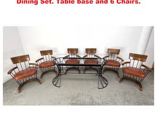 Lot 1744 Richard McCarthy Selrite Style Dining Set. Table base and 6 Chairs. 