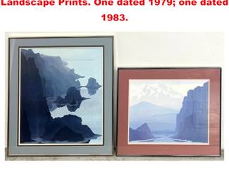 Lot 1323 2pc JERRY SCHURR Framed Landscape Prints. One dated 1979 one dated 1983. 