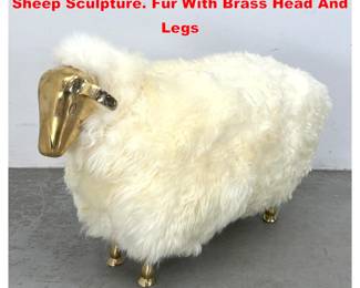 Lot 1244 FrancoisXavier Lalanne Style Sheep Sculpture. Fur With Brass Head And Legs