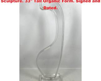 Lot 1330 BERITTS 42 MCM Abstract Lucite Sculpture. 33 Tall Organic Form. Signed and Dated. 