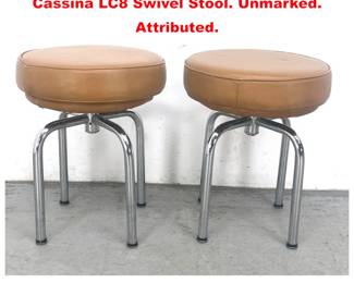 Lot 1717 Pair Swivel Le Corbusier for Cassina LC8 Swivel Stool. Unmarked. Attributed. 