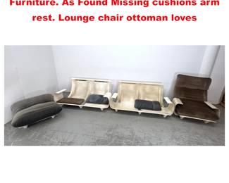 Lot 1755 Michel Ducaroy Living room Furniture. As Found Missing cushions arm rest. Lounge chair ottoman loves