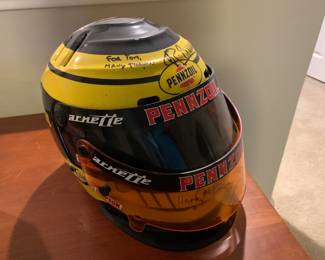 Pennzoil NASCAR  racing helmet autographed by Roberto Guerrero 