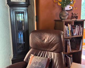 Stressless Lounge Chair and Ottman - Leather (Grandfather Clock not for sale)