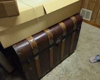 125 year old trunk with interior tray.