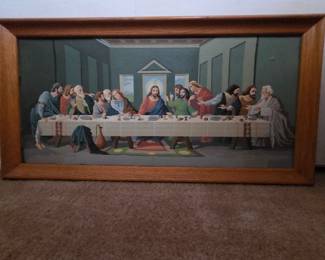 4'x2' OLD paint by number in frame.