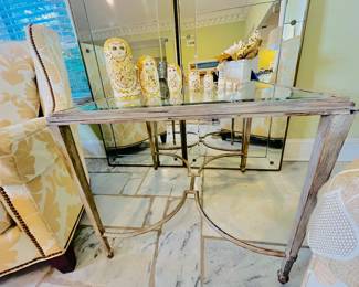 Iron and Glass Side Table