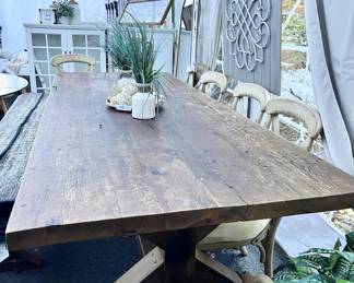 Reclaimed Lumber Farmhouse Table Chairs, Bench