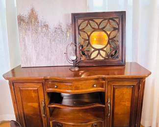 Wooden buffet cabinet with decorative front