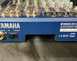 Yamaha MG10/2 mixing console. It is a 10-channel stereo mixer that features studio-quality preamps and a rugged metal chassis