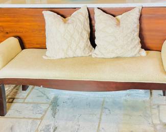 Hallman Ivory & Gold Leopard Print Bench