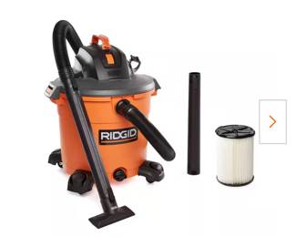 16 Gal. 5.0 Peak HP NXT Shop Vacuum Wet Dry Vac with General Debris Filter, Locking Hose and Attachments HD1640
by
RIDGID
