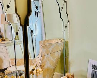 2 Decorative gilt-framed arched mirror by Uttermost