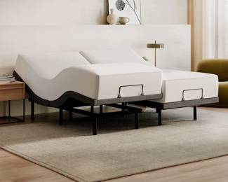 Dream Cloud BASE ONLY
Premier Adjustable Bed Frame
Independent head and foot elevation
Control via app or wireless remote with programmable memory
One-touch settings for zero gravity, anti-snore, TV recline, and more
Whisper-quiet massage, with 3 intensities
4 built-in, convenient USB ports
Zero clearance
Adjustable height – 8 and 3-inch legs & 2-inch extenders included
Easy assembly with no tools needed