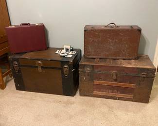 Trunks and vintage suitcase