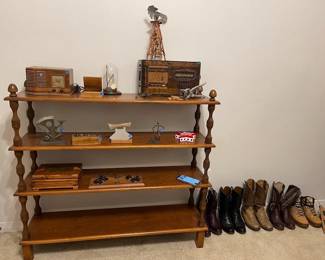 Vintage wooden bookshelf