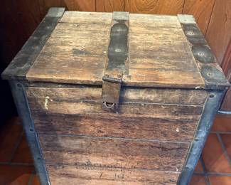 Vintage Wood & Metal Milk Crate