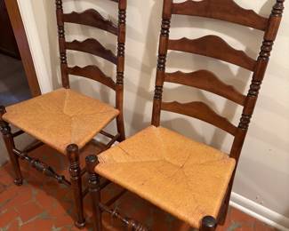 Ladder Back Wicker Seat Chairs (6 available)