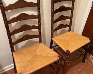 Ladder Back Wicker Seat Chairs (6 available)