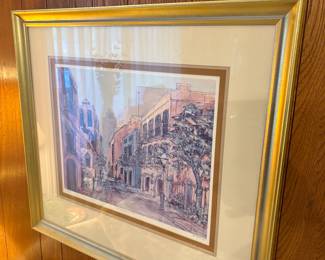Framed Rue Dauphine New Orleans Signed