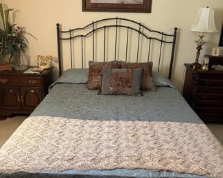 Full Size Bed, Bed Side Tables, Wall Art