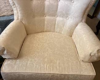 Upholstered Tufted Back Arm Chair