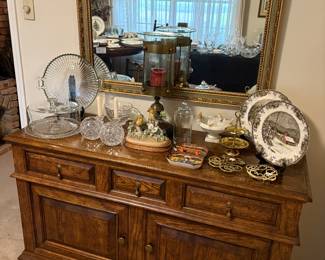 Century Furniture Solid Oak Tudor-Style Buffet Credenza