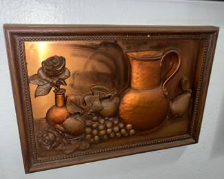 vintage Coppercraft Guild 3D copper wall art