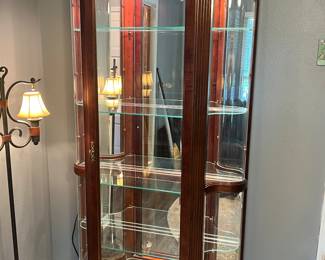 Glass Curio Cabinet w/ Curved glass