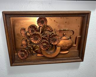 vintage Coppercraft Guild 3D copper wall art