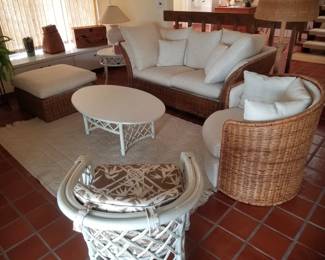 Wicker & rattan family room furnishings