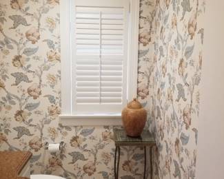 Accent table; vase