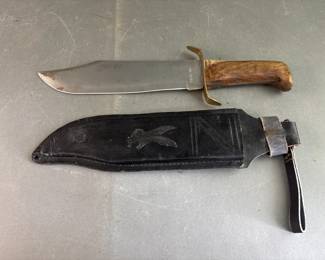 Lot 95 – 14 Inch Large Pakistan Bowie Knife in Sheath