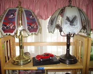 Harley Davison Glass Dome Table Lamps