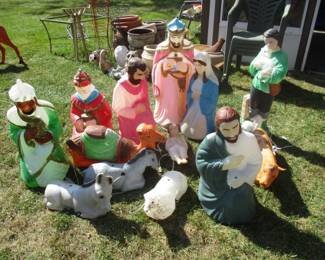 Large Vintage Nativity Scene Blow Molds