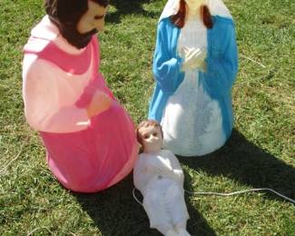 Vintage Nativity Blow Mold Set