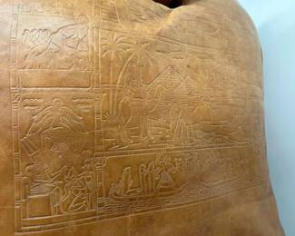 59 Vintage Egyptian Camel Saddle Leather Tooling Detailmin