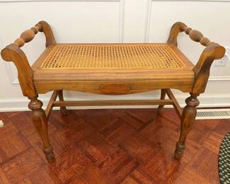 59 Vintage Cane Seat Benchmin