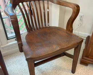 59 White Oak Vintage Bankers Armchairmin