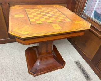 59 Max F. Ilsanker Mastercraftsman Marquetry Chess Game Tablemin