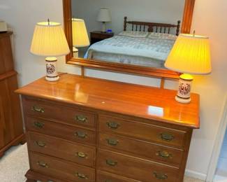 59 Kling Cherry 8Drawer Lowboy With Mirrormin