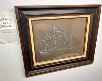 59 Franklin Mint Sterling SIlver Silhouette Cutty Sark Clipper Ship min
