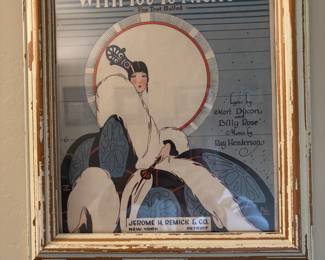 Vintage sheet music framed