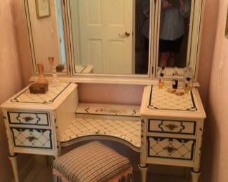 Hand painted vanity 20”x49”x61” H