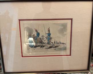 Antique print “Cozacks” by John Augustus Atkinson frame 201/2”x16 1/2” insert 8”x11”