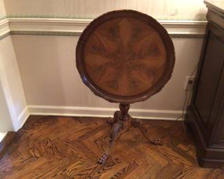 Wood tilt top table. 22 3/4” diameter x 28” high