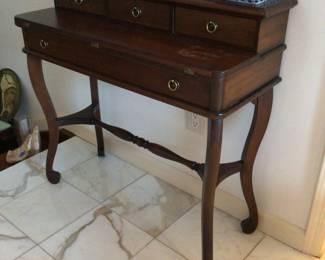 Grange hall table with folding leaf 35”x14” closed or 21” opened x34” H