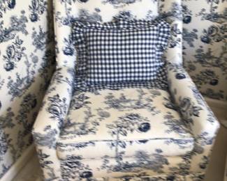 Blue n white side chair