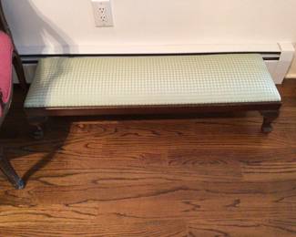 Long Queen Anne footstool 12”x40”x9” H